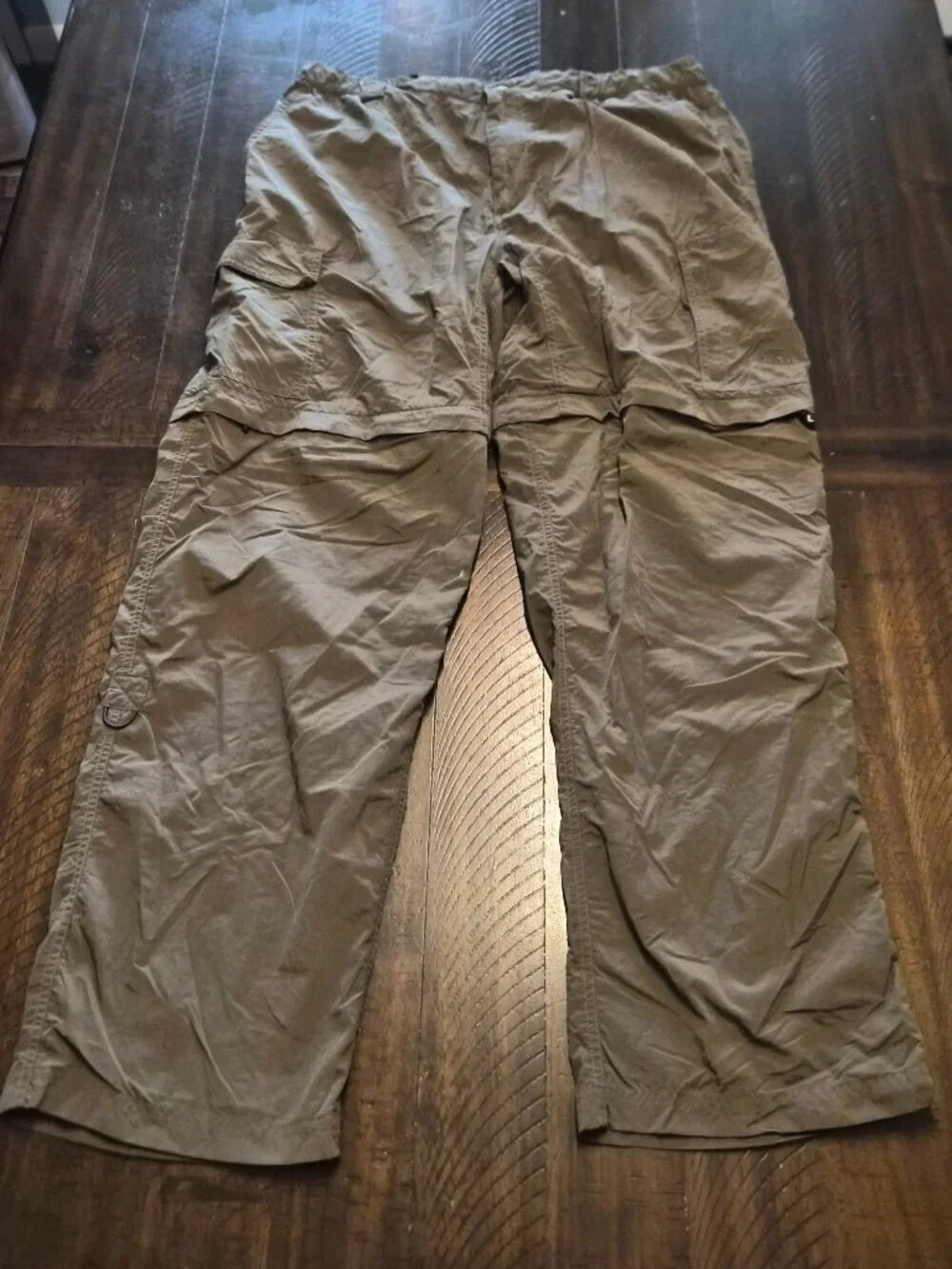 The North Face Cargo Pants Men XL Brown Nylon Convertible Shorts Hiking G085